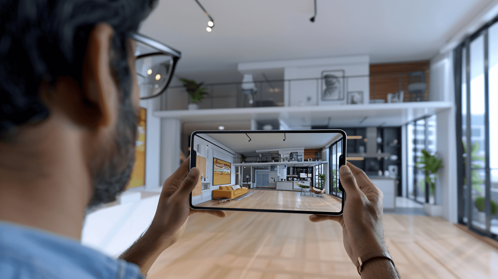 Real estate professional presenting a property